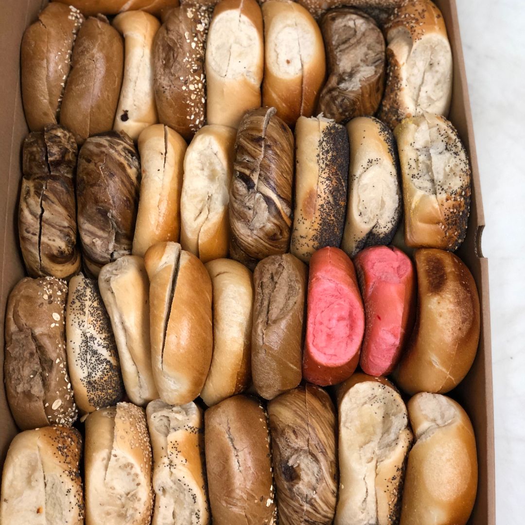 mix of bagels in box