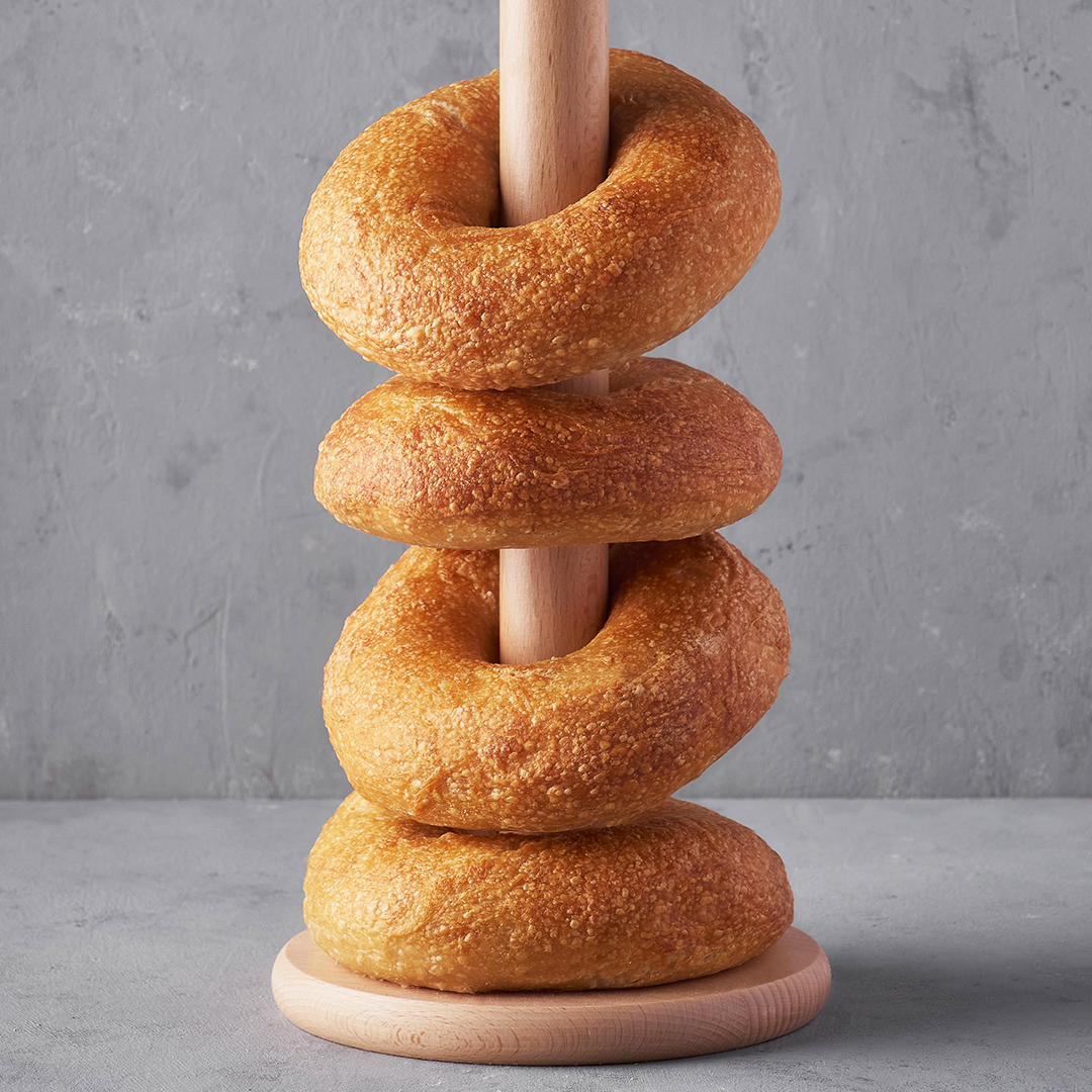 Stack of bagels on a stick